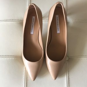 Diane von Furstenberg genuine leather nude heels
